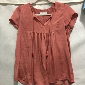 Pink Flowy Satin Top